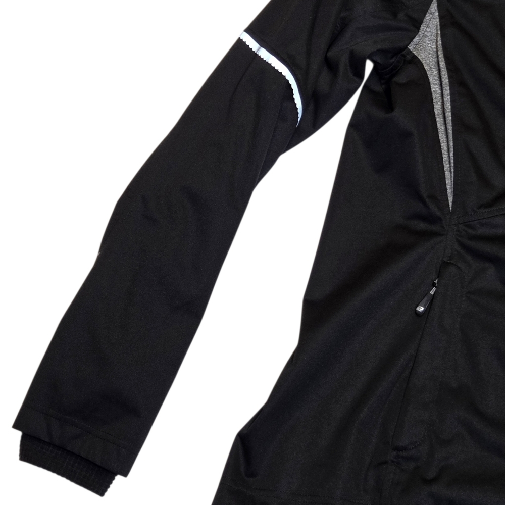 Road Runner Sports Ruffle Zip Running Jacket Black Reflective Athletic Medium - Picture 4 of 14